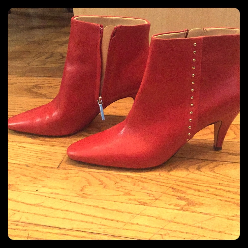 Red Zara booties worn once.